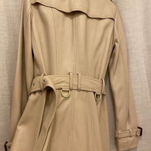 Burberry London beige cream leather trench coat - Picture 9 of 13